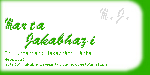 marta jakabhazi business card
