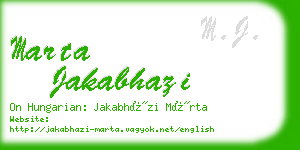 marta jakabhazi business card